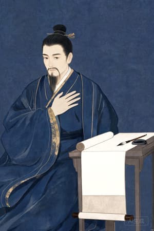 Interpretive archival illustration representing Wang Yangming in Confucian robes