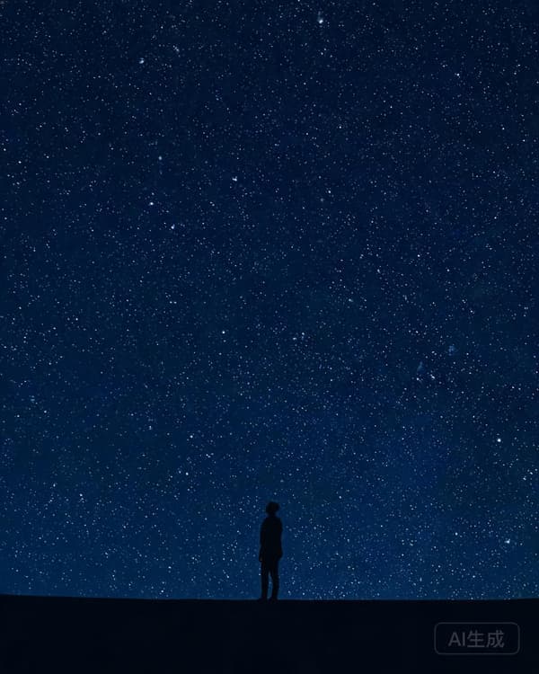 Symbolic archive illustration of an empty vast horizon under a starless sky, evoking the philosophy of non-belief and the absence of the divine