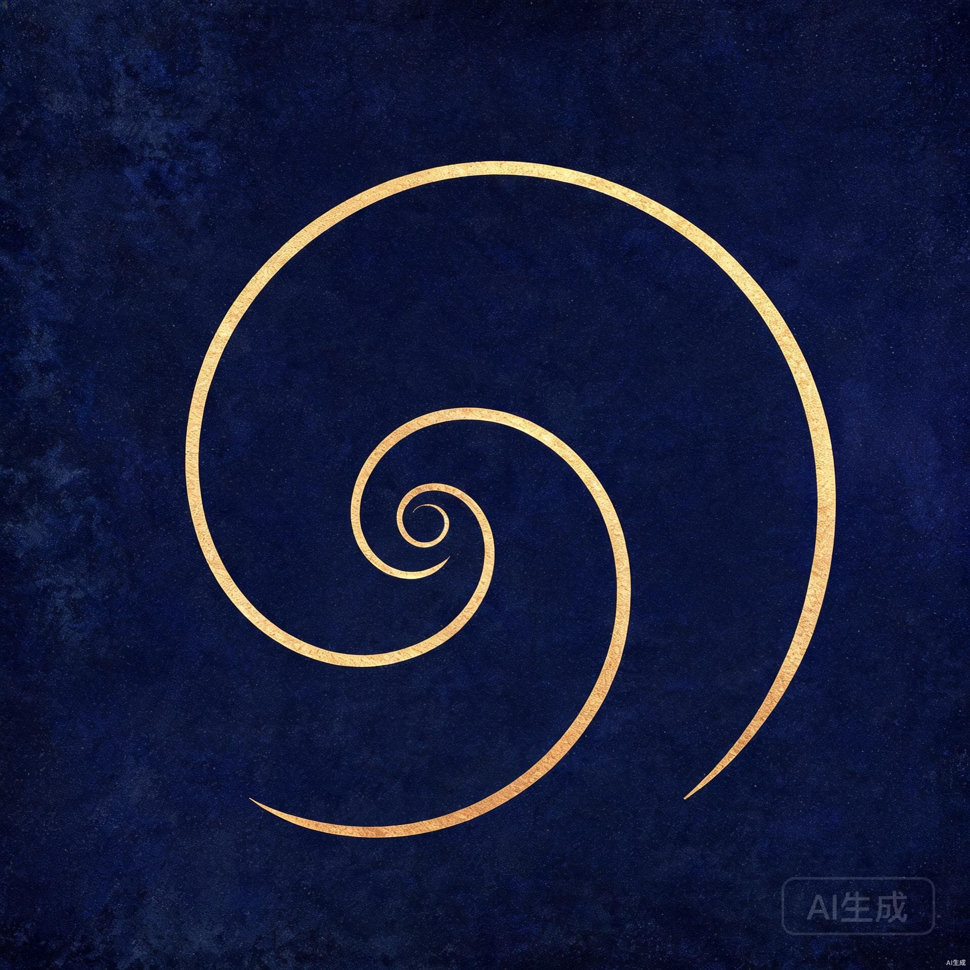 Symbolic illustration of a spiral timeline with deep indigo background and gold accents