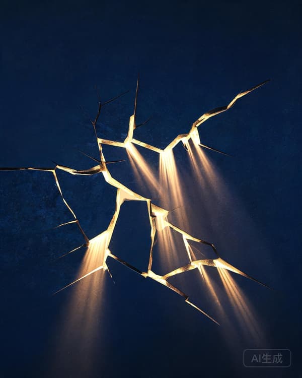 Symbolic archive illustration of a calm sea splitting apart to reveal a pillar of light against a storm sky, evoking the disruption of natural order