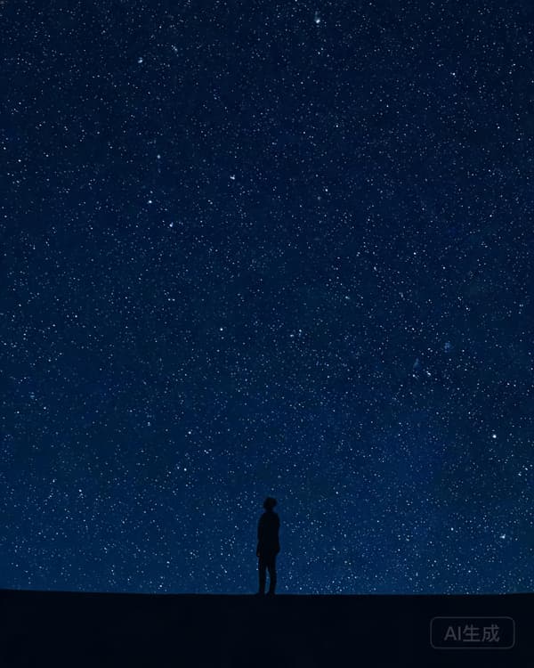 Symbolic archive illustration of an empty vast horizon under a starless sky, evoking the philosophy of non-belief and the absence of the divine